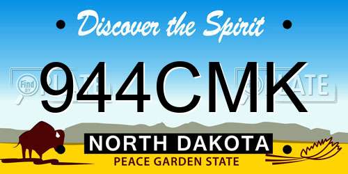 944CMK North Dakota License Plate