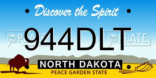 944DLT North Dakota License Plate