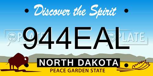 944EAL North Dakota License Plate