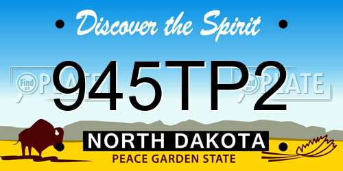 945TP2 North Dakota License Plate