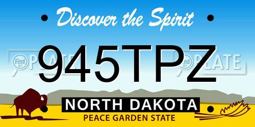 945TPZ North Dakota License Plate