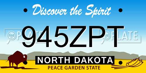 945ZPT North Dakota License Plate