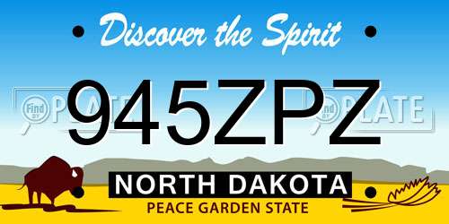 945ZPZ North Dakota License Plate