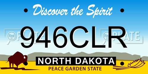 946CLR North Dakota License Plate