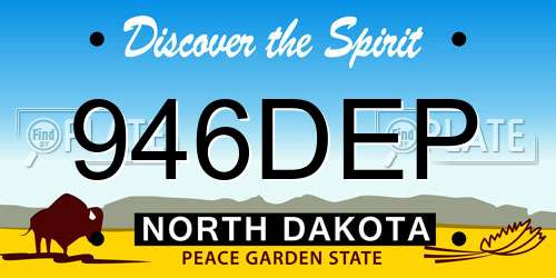 946DEP North Dakota License Plate