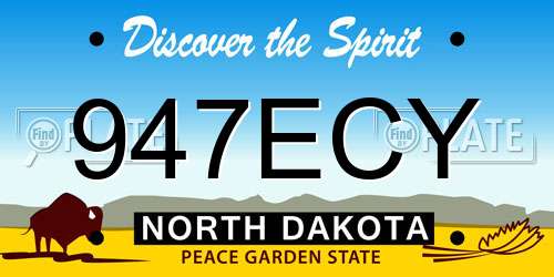947ECY North Dakota License Plate