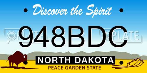 948BDC North Dakota License Plate