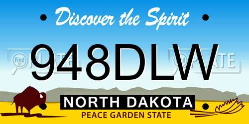 948DLW North Dakota License Plate