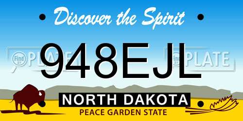 948EJL North Dakota License Plate
