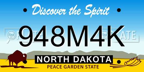 948M4K North Dakota License Plate