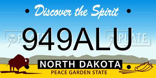 949ALU North Dakota License Plate