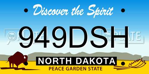949DSH North Dakota License Plate