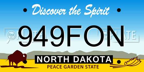 949FON North Dakota License Plate