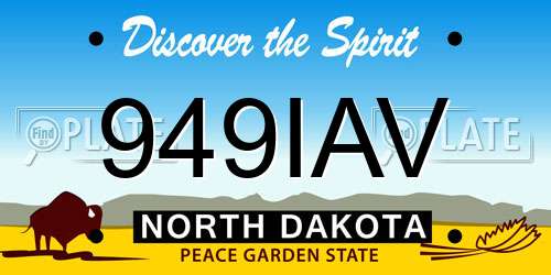 949IAV North Dakota License Plate