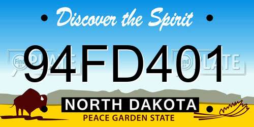 94FD401 North Dakota License Plate
