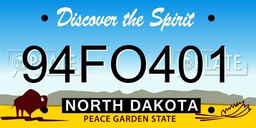 94FO401 North Dakota License Plate