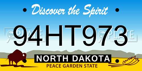 94HT973 North Dakota License Plate