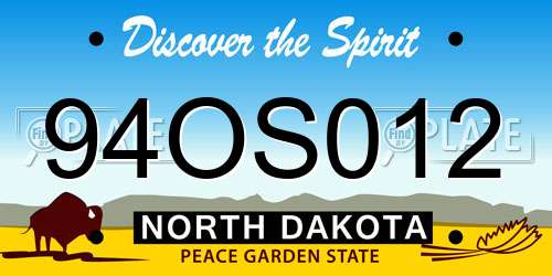94OS012 North Dakota License Plate