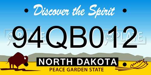94QB012 North Dakota License Plate
