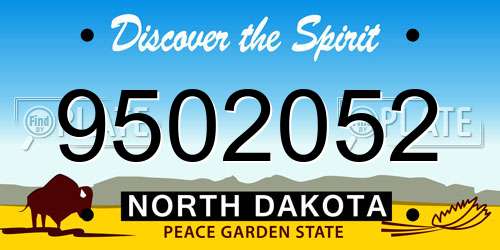 9502052 North Dakota License Plate