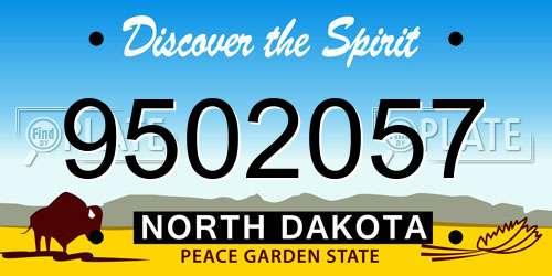 9502057 North Dakota License Plate