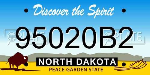 95020B2 North Dakota License Plate