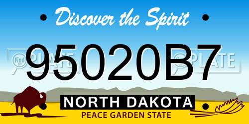 95020B7 North Dakota License Plate