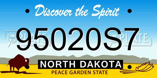 95020S7 North Dakota License Plate