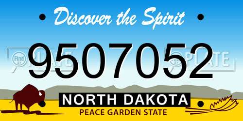 9507052 North Dakota License Plate