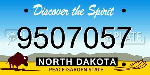 9507057 North Dakota License Plate
