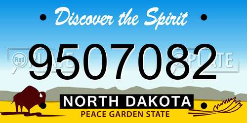 9507082 North Dakota License Plate