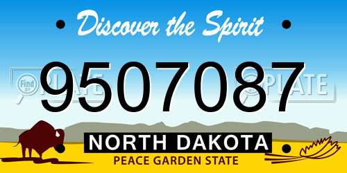 9507087 North Dakota License Plate