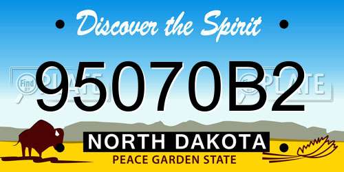 95070B2 North Dakota License Plate