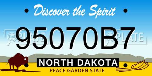 95070B7 North Dakota License Plate