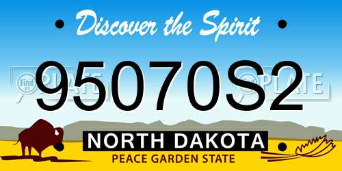95070S2 North Dakota License Plate