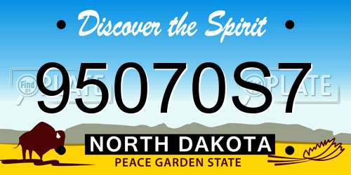 95070S7 North Dakota License Plate