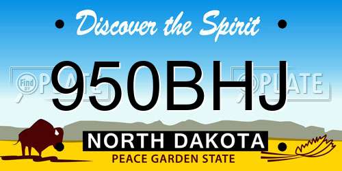 950BHJ North Dakota License Plate