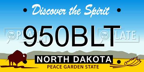 950BLT North Dakota License Plate