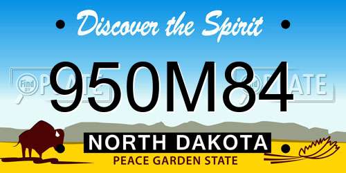 950M84 North Dakota License Plate