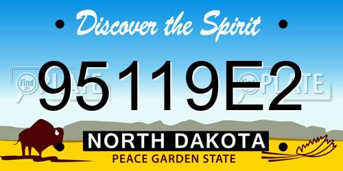 95119E2 North Dakota License Plate