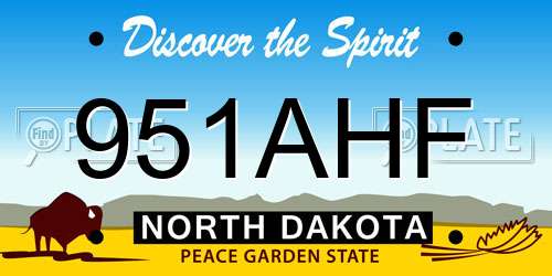 951AHF North Dakota License Plate