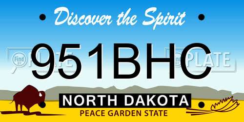 951BHC North Dakota License Plate