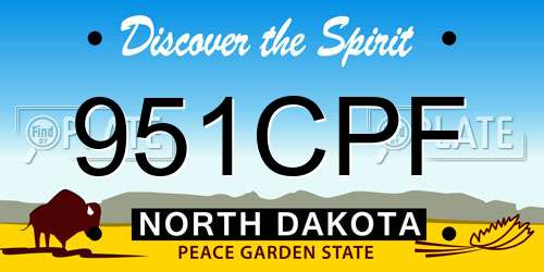 951CPF North Dakota License Plate