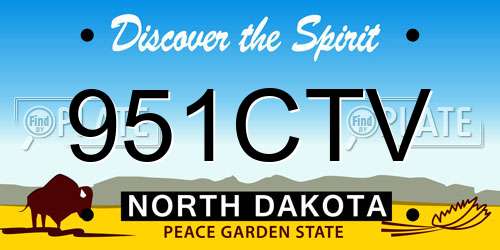 951CTV North Dakota License Plate