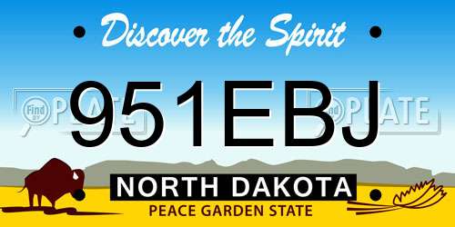 951EBJ North Dakota License Plate