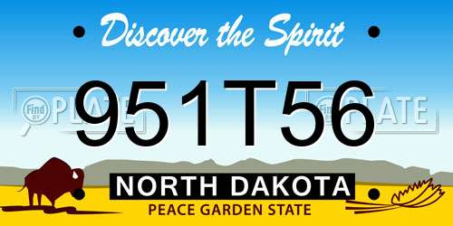 951T56 North Dakota License Plate