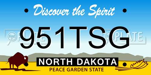 951TSG North Dakota License Plate