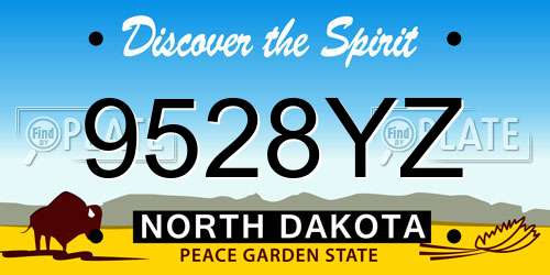 9528YZ North Dakota License Plate