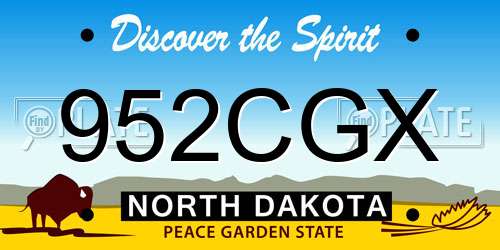 952CGX North Dakota License Plate
