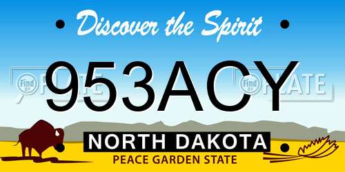 953ACY North Dakota License Plate